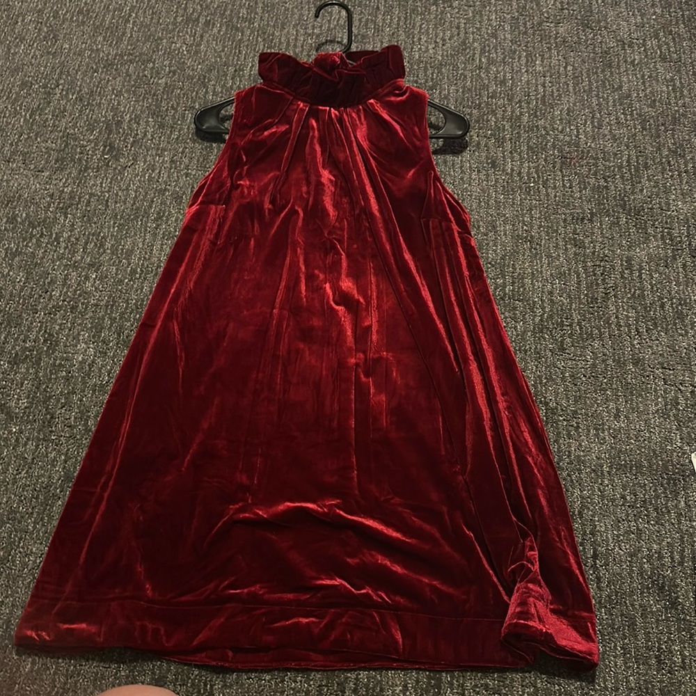 Red velvet dress